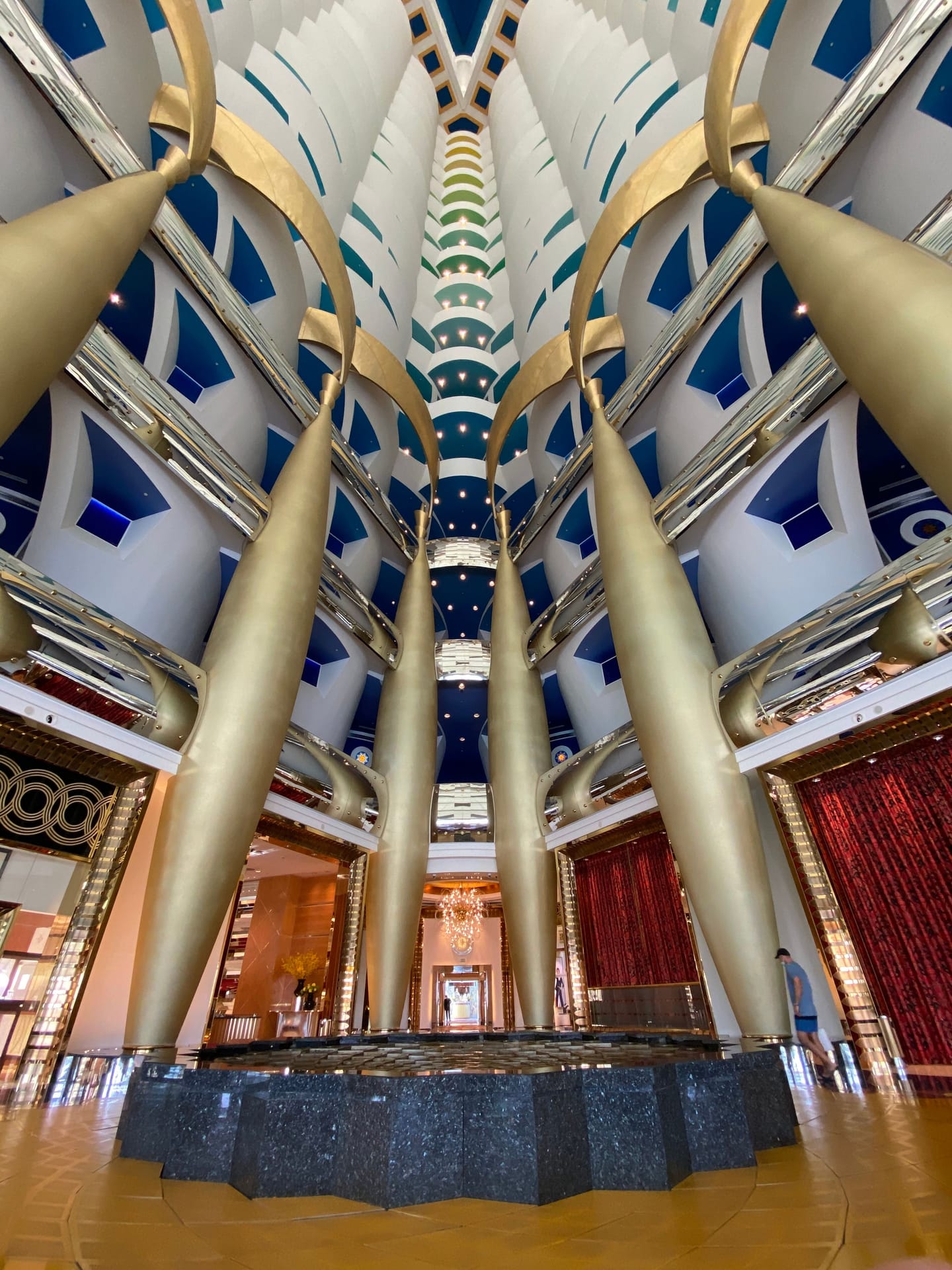 Palace hotel lobby, evening service.